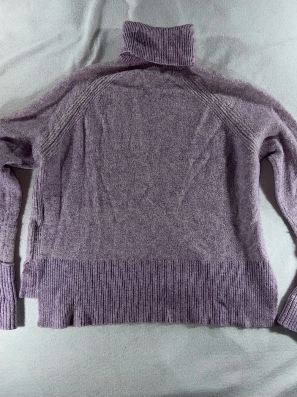 J. Crew Lavender Ribbed Turtleneck Sweater alpaca merino wool